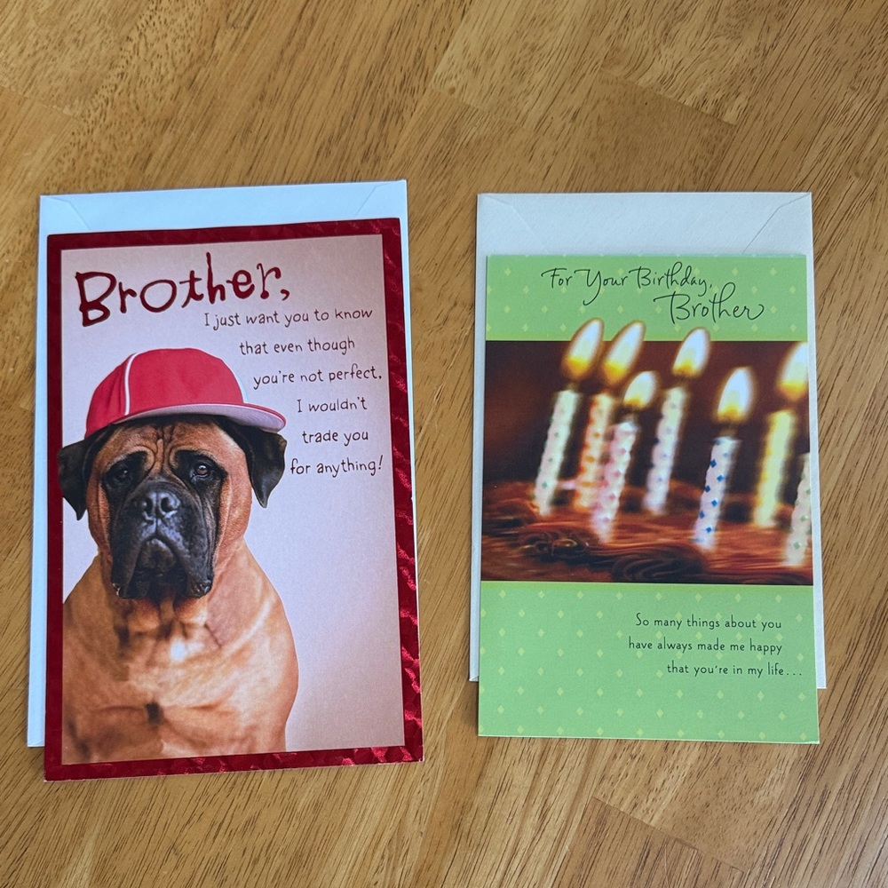 🛑 FREE NEW 2 Brother Birthday Cards Greeting Cards